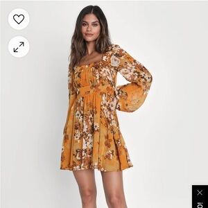 Gorgeous Vibe Yellow Floral Print Babydoll Mini Dress